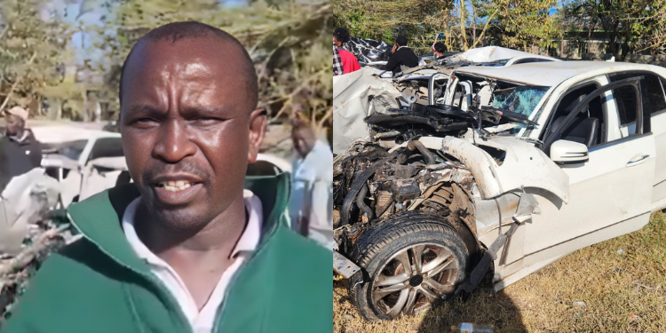 Driver Of Climax Bus That Crashed With Jirongo'S Car Recounts Last Moments Before The Accident A Photo Collage Of Climax Coaches Driver Tiras Kamau And The Late Former Politician Cyrus Jirongo Damaged Car Photo/Screengrab