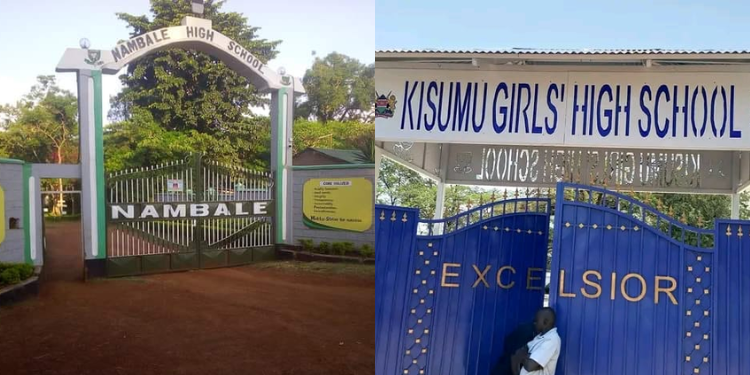 A Photo Collage Of Nambale High School Gate And Kisumu Girls Photo/Education News