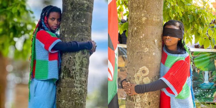 Guinness World Records Speaks On Truphena Muthoni’s 72-Hour Tree-Hugging Attempt A Photo Collage Of Truphena Muthoni In Her Latest 72-Hour Tree Hugging Attempt In December 8, 2025 Photo/Edu Michael