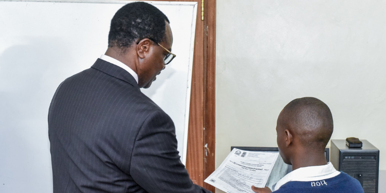 Cs Julius Ogamba After Opening The Kenya National Examinations Council (Knec) Container In October 2025 At The Kitui Central Dcc Offices In Kitui County.