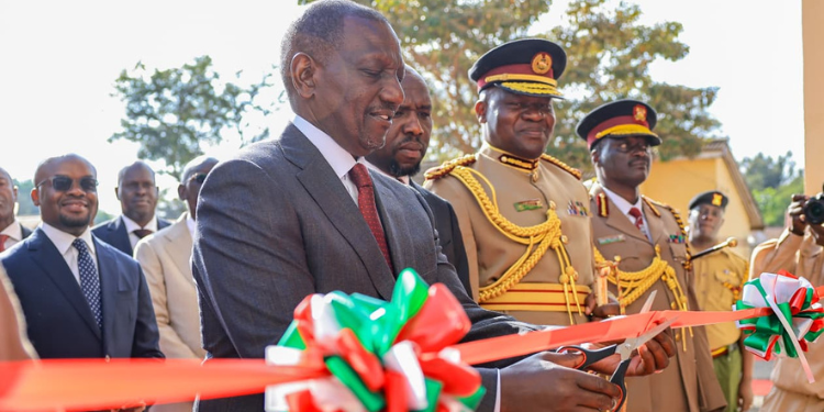 President Ruto During A Commissioning Event. Photo/Tkt