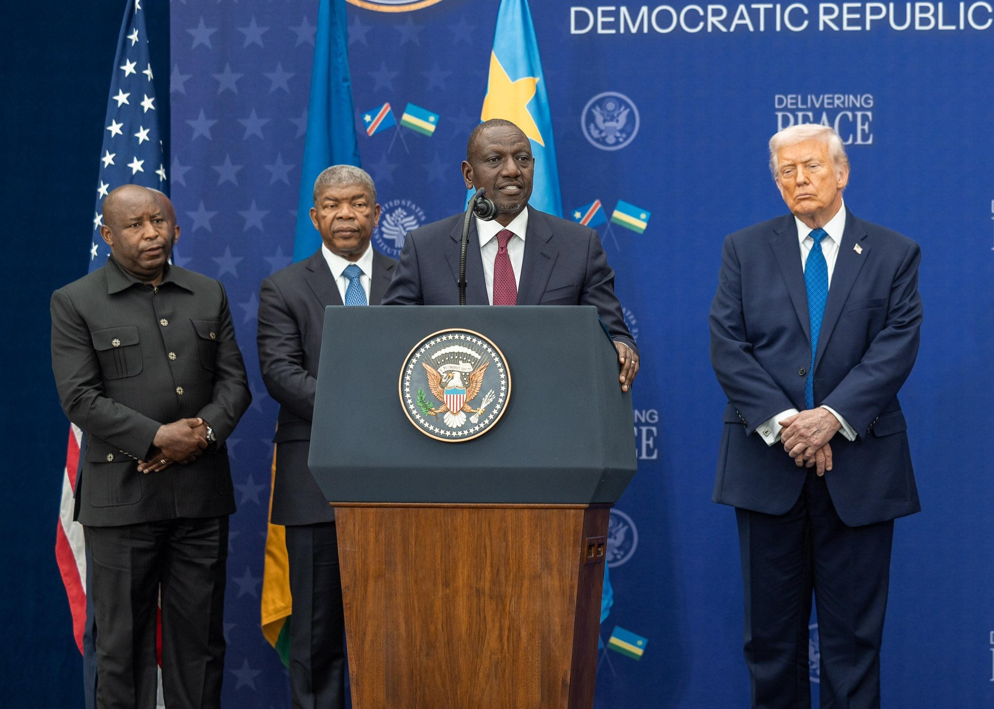 President William Ruto Hails Trump For Pushing For A Peace Deal Between Drc And Rwanda In Washington.