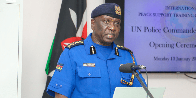 Inspector General Of Police Douglas Kanja Speaking During The Opening Ceremony Of Un Police Commanders Course At Ipstc Karen On January 13, 2025. Photo/Nps.