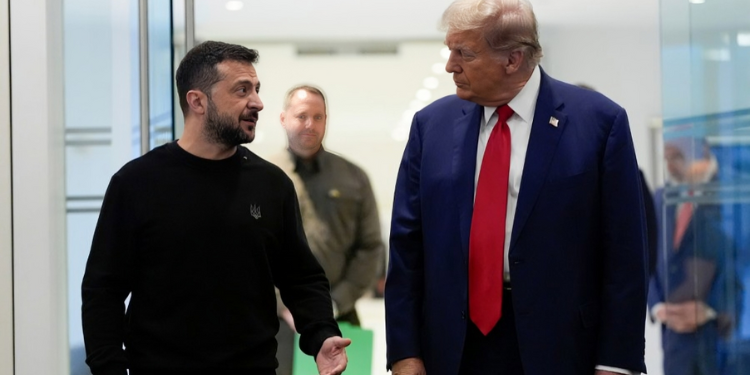 A Photo Showing President Trump And Zelenskyy After Trump'S Meeting On The Ukraine Peace Deal Progress