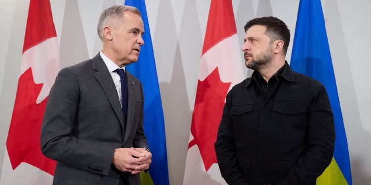 Canada Prime Minister And Ukraine President Zelensky After The Meeting On Saturday. Photo/ Zelenskyy X