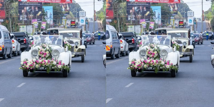 A Collage Photo Showing Mudavadis Son'S Wedding Convoy. Photo/ The Kenya Times