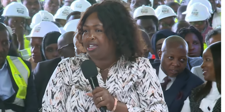 Winnie Mutheu: Form Four Leaver Managing Multi-Million-Shilling Projects With Her Company A Photo Of Winnie Muthue, Contractor At The South B Modern Market. Photo/Screengrab State House