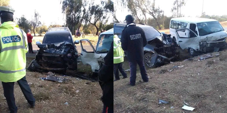 Mp Heading To Ruto'S Event Involved In Road Accident A Photo Showing The Aftermath Of A Road Accident Involving Mp Mugambi Rindikiri Photo/This Is Laikipia