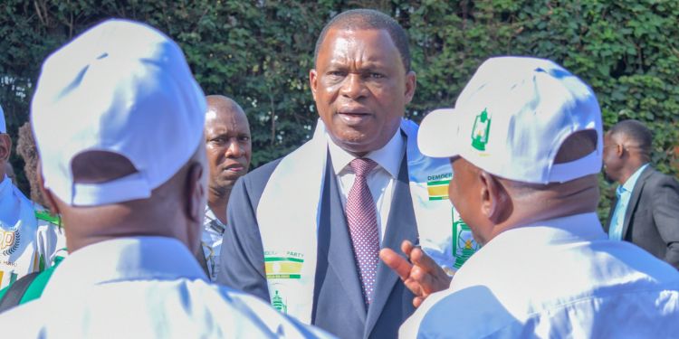 Democratic Party Of Kenya Leader Justin Muturi During The National Delegates Convention (Ndc) At Ufungamano House, Nairobi. Photo/ Dpk X