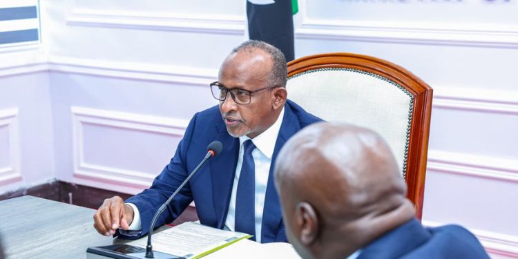 Health Cabinet Secretary Aden Duale During The High Meeting With Sha Officials. Photo/ Adan Duale Facebook