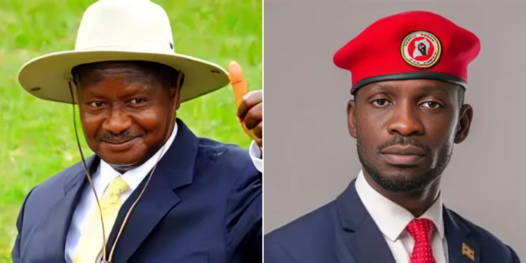 Uganda'S Incumbent President Museveni And Opposition Bobi Wine. Photo/Collage