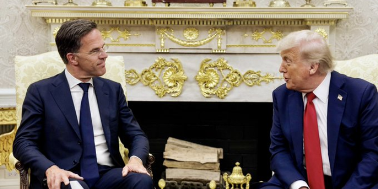 Nato Secretary General Mark Rutte And Us President Donald Trump.