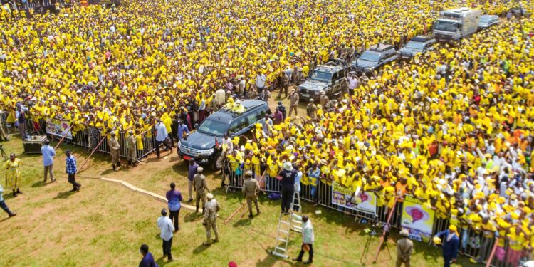 Uganda'S President Yoweri Museveni'S Convoy During A Campaign Rally Ahead Of January 2026 Elections.