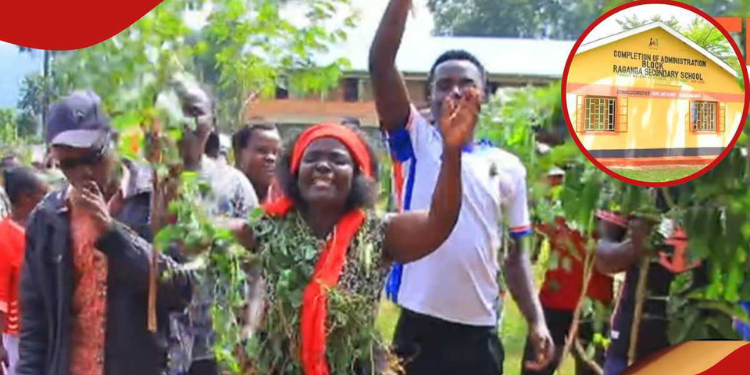 A Screengrab Of Protesting Parents And The Raganga Administration Block. Photo/Screeengrab