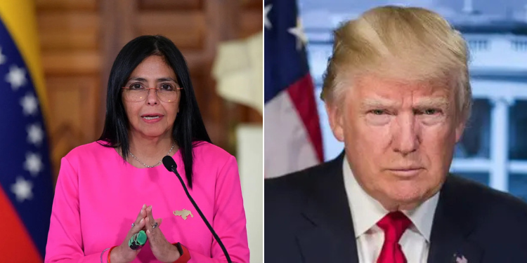 A Collage Of Venezuela'S Acting President And The Us President Donald Trump. Photo/ X Trump And Delcy X