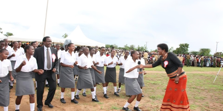 A Photo Showing Kalonzo Musyoka At Itoleka Girls Secondary. Photo/Facebook