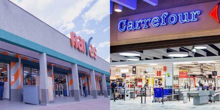 A Photo Collage Of Kisumu Naivas Branch And Carrefour Supermarket Photo/Naivas Supermarket/Carrefour