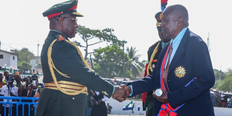 Kenyan Retired General Daniel Opande Honoured As Grand Commander Of Sierra Leone’s Order Of The Rokel A Photo Of Retired General Daniel Opande Being Conferred With The Prestigious Grand Commander Of The Order Of The Rokel. Photo/Kdf