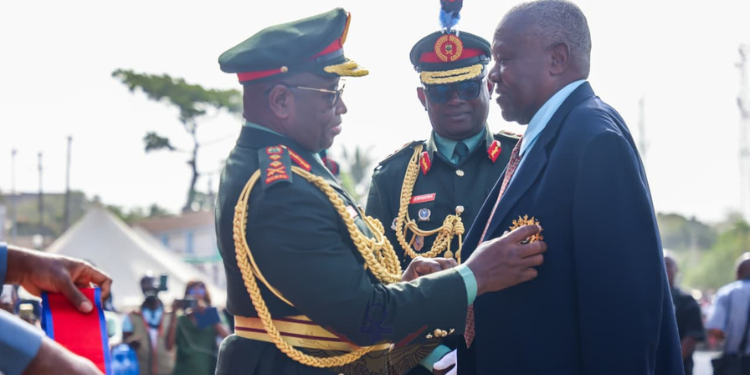 Kenyan Retired General Daniel Opande Honoured As Grand Commander Of Sierra Leone’s Order Of The Rokel A Photo Of Retired General Daniel Opande Being Conferred With The Prestigious Grand Commander Of The Order Of The Rokel. Photo/Kdf