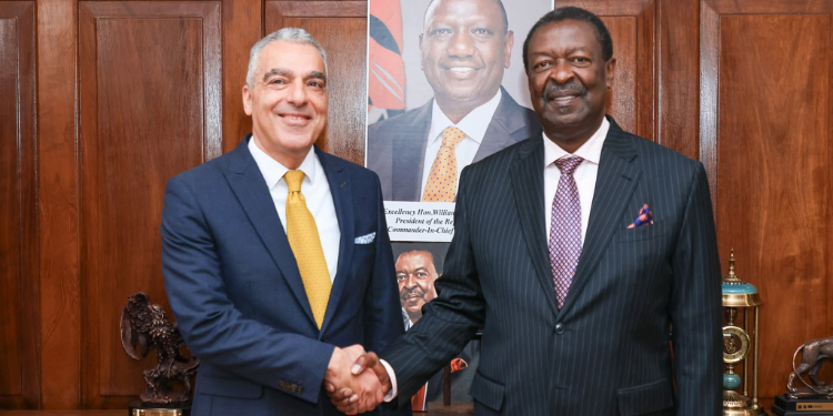 A Photo Of Gideon Behar And Musalia Mudavadi During His Visit To Kenya. Photo/ Musalia Mudavadi X