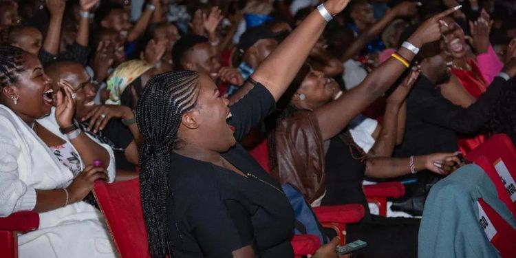 A Picture Of People Enjoying Comedian Njugush Show.