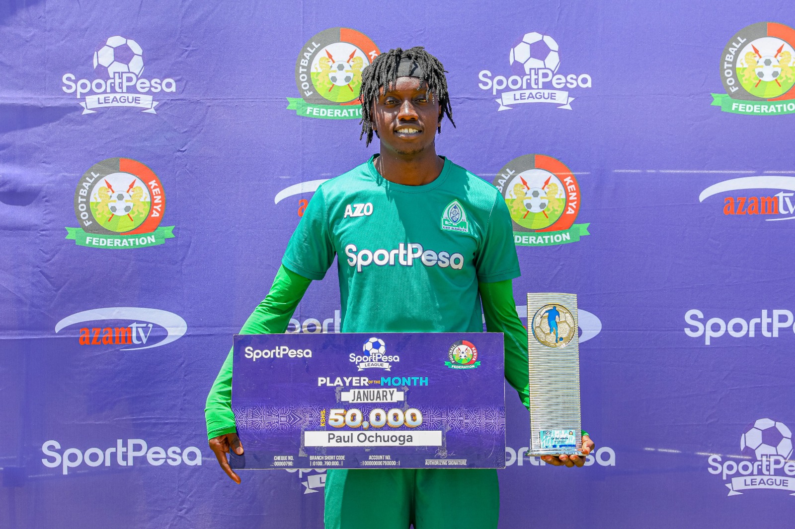 Paul Ochuoga Wins Sportpesa League Player Of The Month Award After A Dominant January Run, Photo-Sportpesa