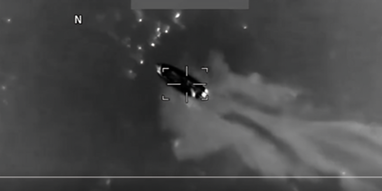 Us Forces Strike Vessel In Caribbean, Kill Three In Anti-Drug Operation A Screenshot Of Military Striking The Vessels At Caribbean. Photo/ Southcom X