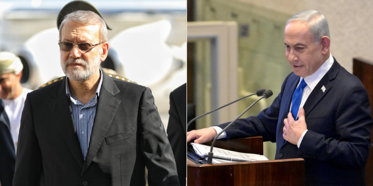 A College Of Iran’s Security Chief Ali Larijani And Israel'S Prime Minister Benjamin Netanyahu Photo/Ali Larijani And Benjamin Netanyahu X