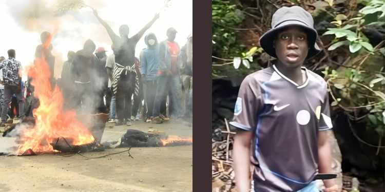 Students Protest After Death Of First-Year Student At Laikipia University Laikipia Student Protesting. Photo/Joe Mithamo And Photo Of Hillary Vumilu. Photo/ Education News