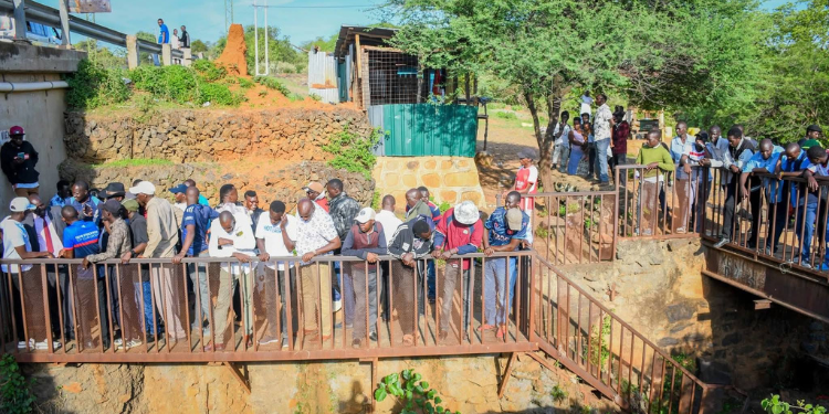 Body Of Missing Cheploch Diver Recovered After One Week A Photo Showing Residents Looking At The Diving Spot For Rodgers Kiplimo. Photo/Hillary Barchok.(Facebook)