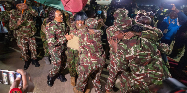 Haiti Mission Ends As Kenyan Police Officers Are Celebrated The Second Contingent Of Kenya Police Officers Returning From Haiti Arrived At Jkia On March 18, Where They Were Received By Ig Douglas Kanja And Ps Raymond Omollo. Photo/Mina
