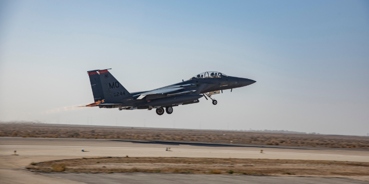 A U.s. Air Force F-15E Strike Eagle Assigned To The 494Th Expeditionary Fighter Squadron Lands At A Base In The Middle East On January 18, 2026. Photo/Centcom (X)