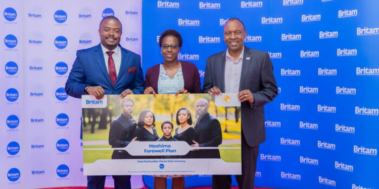 Left-Right: Montezuma Funeral Home Operations Manager Josh Karuga, Britam Connect Ceo And Principal Officer Evah Kimani, And Britam Group Managing Director And Ceo Tom Gitogo During The Official Launch Of The Heshima Farewell Plan At The Britam Tower On April 8, 2026. Photo/Britam