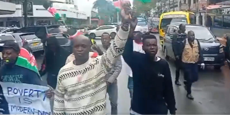 A Screen Garb Of Protesters In Nairobi Cbd On April 21 2026. Photo/ Citizen Digital