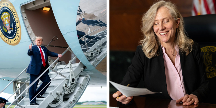 Governor Spanberger Hails Virginia Redistricting Win As Pushback Against Trump President Donald Trump And Governor Abigail Spanberger Of Virginia