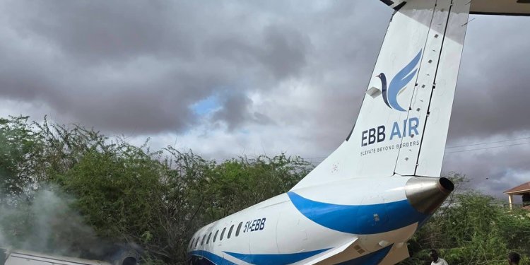 Ebb Air Aircraft Veers Off The Runway During Mandera–Nairobi Flight Photo/Almany Moha