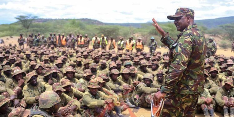 During The Recruits' Report At The Dfrts, The Event Was Presided Over By Brigadier Alphonce Ndar Of The Kdf In Eldoret, Uasin Gishu County.