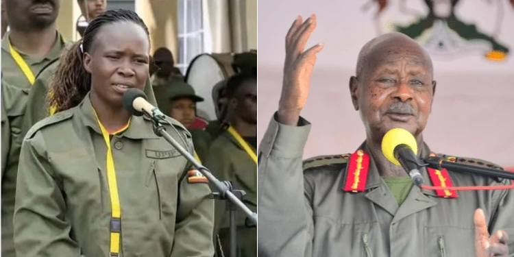 Metrine Nanzala, Namisindwa County Mp And President Yoweri Museveni.photo/ Nbs Tv. Museveni