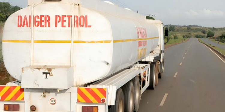 An Undated Photo Of A Fuel Tanker Transporting Fuel On Kenyan Road.