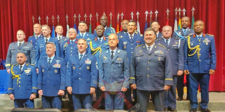 Kenya Air Force Commander Inducted Into Prestigious U.s. Military Roll Commander Kenya Air Force, Bernard Waliaula, In A Photo With Us Military Officers During His Induction Into The International Honour Roll At Air University, Montgomery. Photo/@Kdfinfo/X