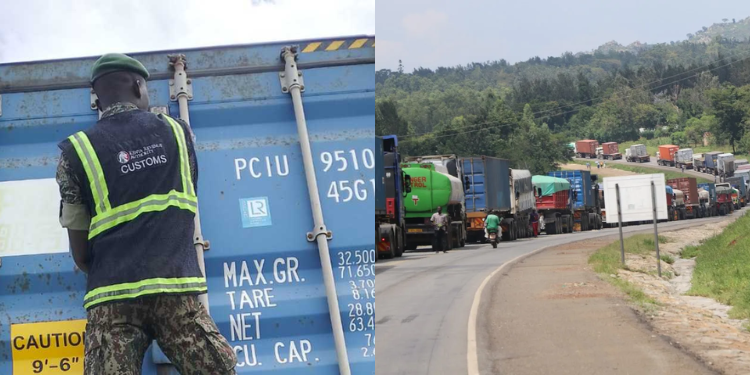 A Kra Officer Installs An Electronic Seal On A Truck Destined For Kampala. Photo/East Africa