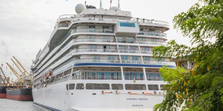 Ms Viking Yi Dun Cruise Ship Arriving At Mombasa Port Photo/Kpa