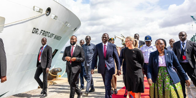 President William Ruto Touring The Dr Fridtjof Nansen Research Vessel In Mombasa On June 18 Photo/Pcs