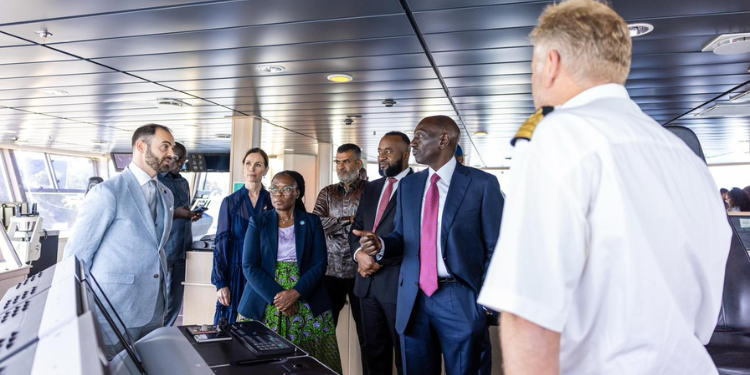 President William Ruto Touring The Dr Fridtjof Nansen Research Vessel In Mombasa On June 18 Photo/Pcs