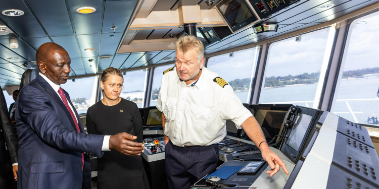 President William Ruto Touring The Dr Fridtjof Nansen Research Vessel In Mombasa On June 18 Photo/Pcs
