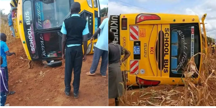 Several Students Injured As Igumori School Bus Overturns In Mbeere South