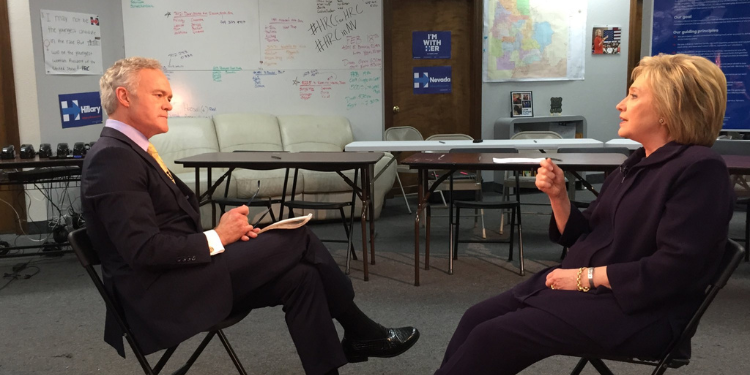 Scott Pelley And Hillary Clinton