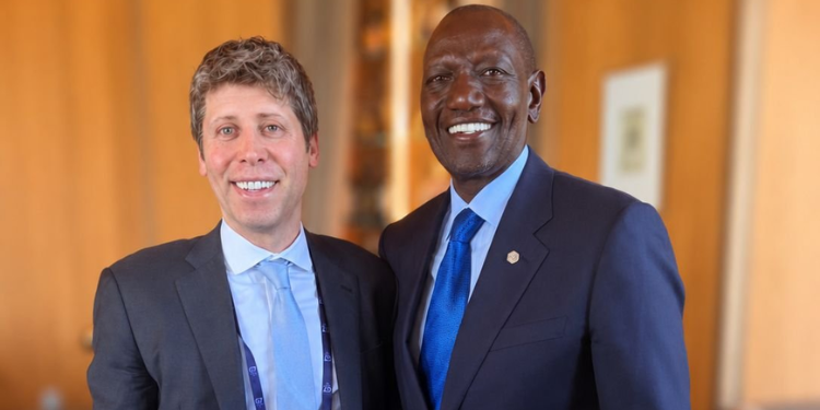 President William Ruto And Openai Chief Executive Officer Sam Altman . Photo/Pcs