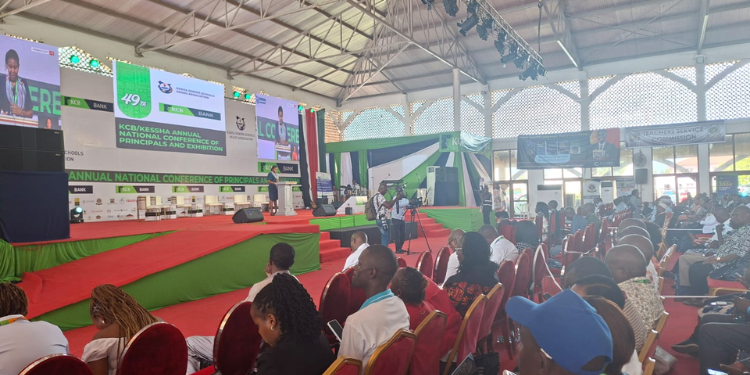 Ntsa, Eva Nyawira Addresses Delegates During The 49Th Kenya Secondary School Heads Conference At Sheikh Zayed Grounds In Mombasa.