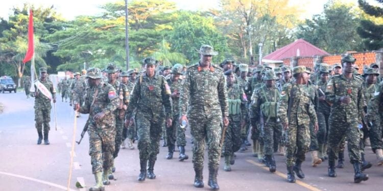 Uganda'S Updf Artillery Division Conducts 20-Kilometre Route March To Boost Combat Readiness